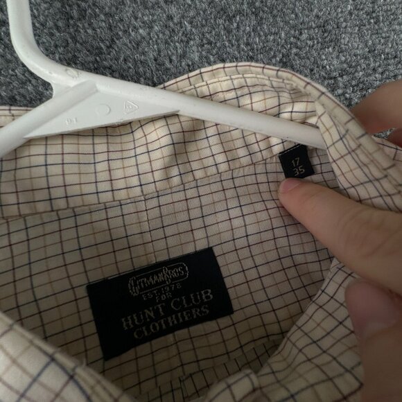 VTG Gitman Bros For Hunt Club Clothiers Button Up Shirt Long Sleeve Check 17 35 - Picture 11 of 16